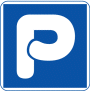 駐車場案内標識・標示・看板イラスト［駐車場マーク角Ｐ（ポップ）］（90×90）