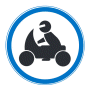 駐車場案内標識・標示・看板イラスト［バイク駐車場マーク丸］（90×90）